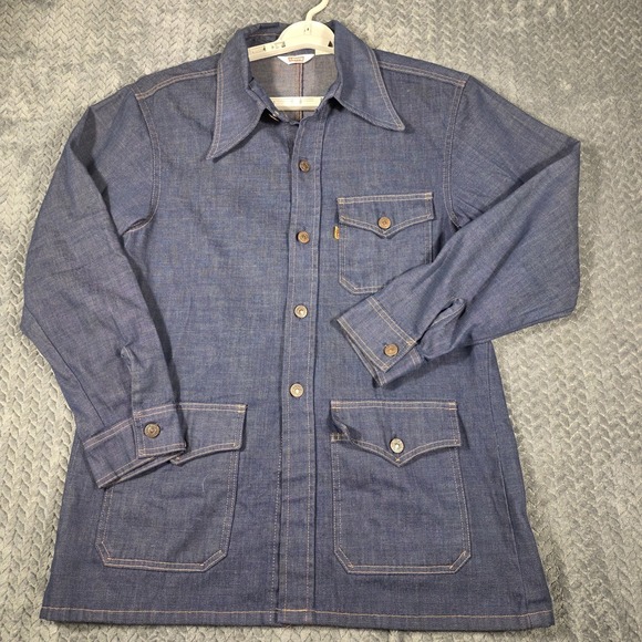 Levi's Other - Vintage Levi's Denim Jean Chore Jacket Men's Medium Button Up Orange Tab Pockets